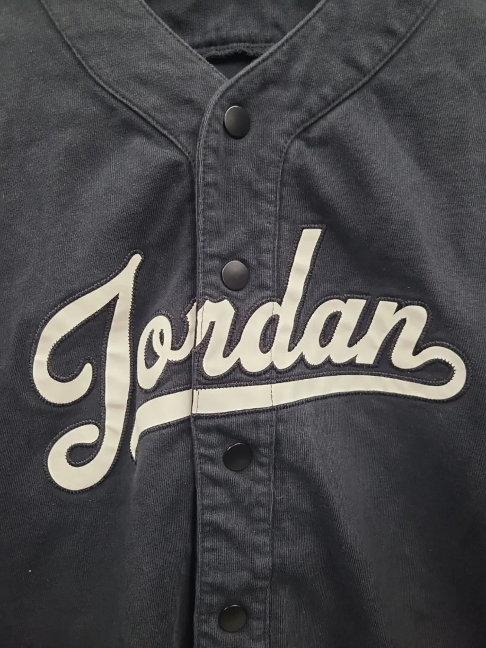 Jordan Flight MVP Men’s Baseball Jersey Shirt Black & White Size Small